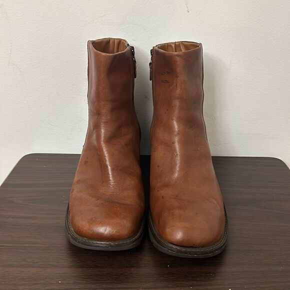 Timberland Brown Leather Y2K Block Heeled Boots Sz 10 - Picture 3 of 7